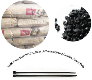 Durable Plastic Zip Ties 4 Inch Black (20 pack)